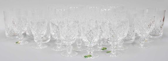 Waterford Crystal Comprising, six wines, six tumblers and twelve sherry glasses (1 tray)
