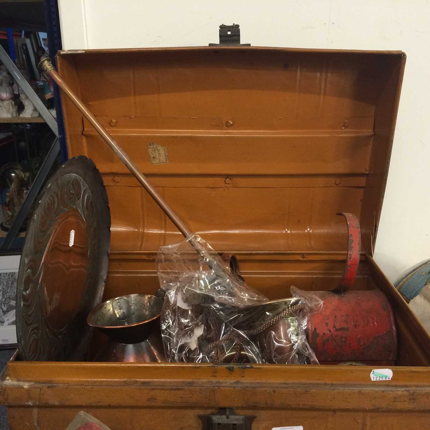 A Tin Trunk, containing copper, silver cigarette case, etc - Image 4 of 14