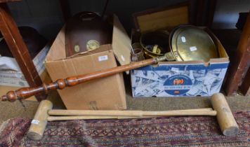 A Quantity of Assorted Metalware, Costume and Textiles, including a canteen of cutlery by Cooper