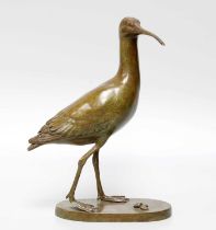 Patricia Northcroft (Contemporary), limited edition patinated bronze sculpture 'Curlew', signed 69/