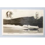 Campbell (Donald), Bluebird II. Postcard signed by Donald Campbell on the reverse. Signed for the