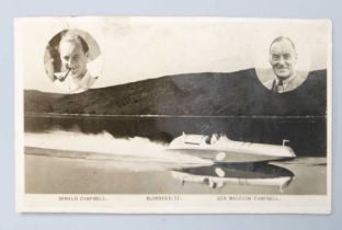 Campbell (Donald), Bluebird II. Postcard signed by Donald Campbell on the reverse. Signed for the