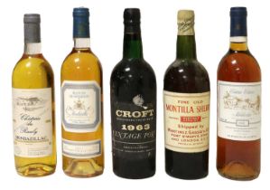 Croft 1963 Vintage Port (one bottle), Martinez Gassiot Fine Old Montilla Sherry (one bottle),