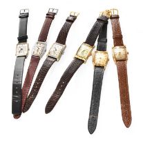 Five Bulova Wristwatches, and another 1940s wristwatch, (6) Two watches are working, the other