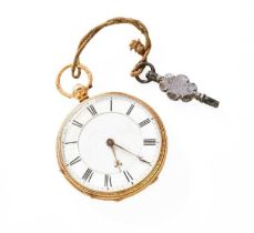 An 18ct Gold Pocket Watch No removable dust cap, balance spring intact, runs for a short time