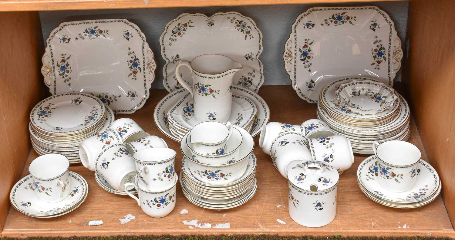 A Shelley Chelsea Pattern Teaset, including a pair of bread and butter plates, 12 cups, saucers