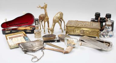 Collectors Items Including, a fountain pen with 14ct gold nib, a pair of Moreau, Paris binoculars, a