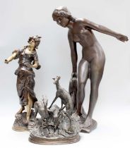 Three Reproduction Spelter Figures