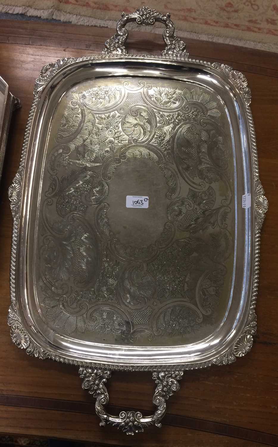 A Silver Plated Twin Handled Tray, with gallery top and another (2) - Image 2 of 2