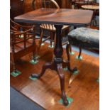 An 18th century Mahogany Tilt Top Tripod Table, 53cm by 55cm by 72cm