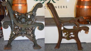 A Pair of Victorian Cast Metal Bench Ends, together with a second pair (4)