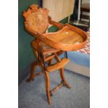 A Victorian Adjustable High Chair