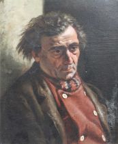 Follower of Erskine Nichol RSA, ARA (1825-1904) Scottish Portrait of a man, head and shoulders Oil
