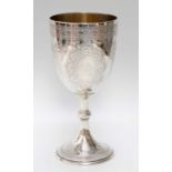 A Victorian Silver Goblet, by Walter and John Barnard, London, 1888, the bowl tapering and on
