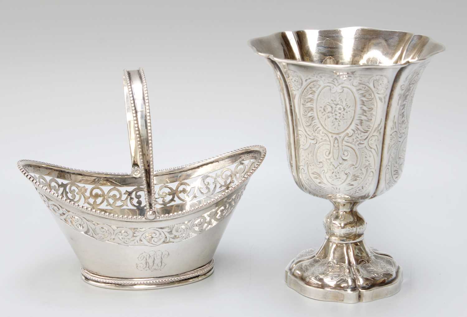 A French Silver Beaker, Maker's Mark Rubbed, Mid 19th Century, tapering cylindrical and on spreading