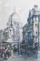 After Barry Pittar (1880-1948) View of St Paul's Cathedral Colour reproduction, 37cm by 24cm;