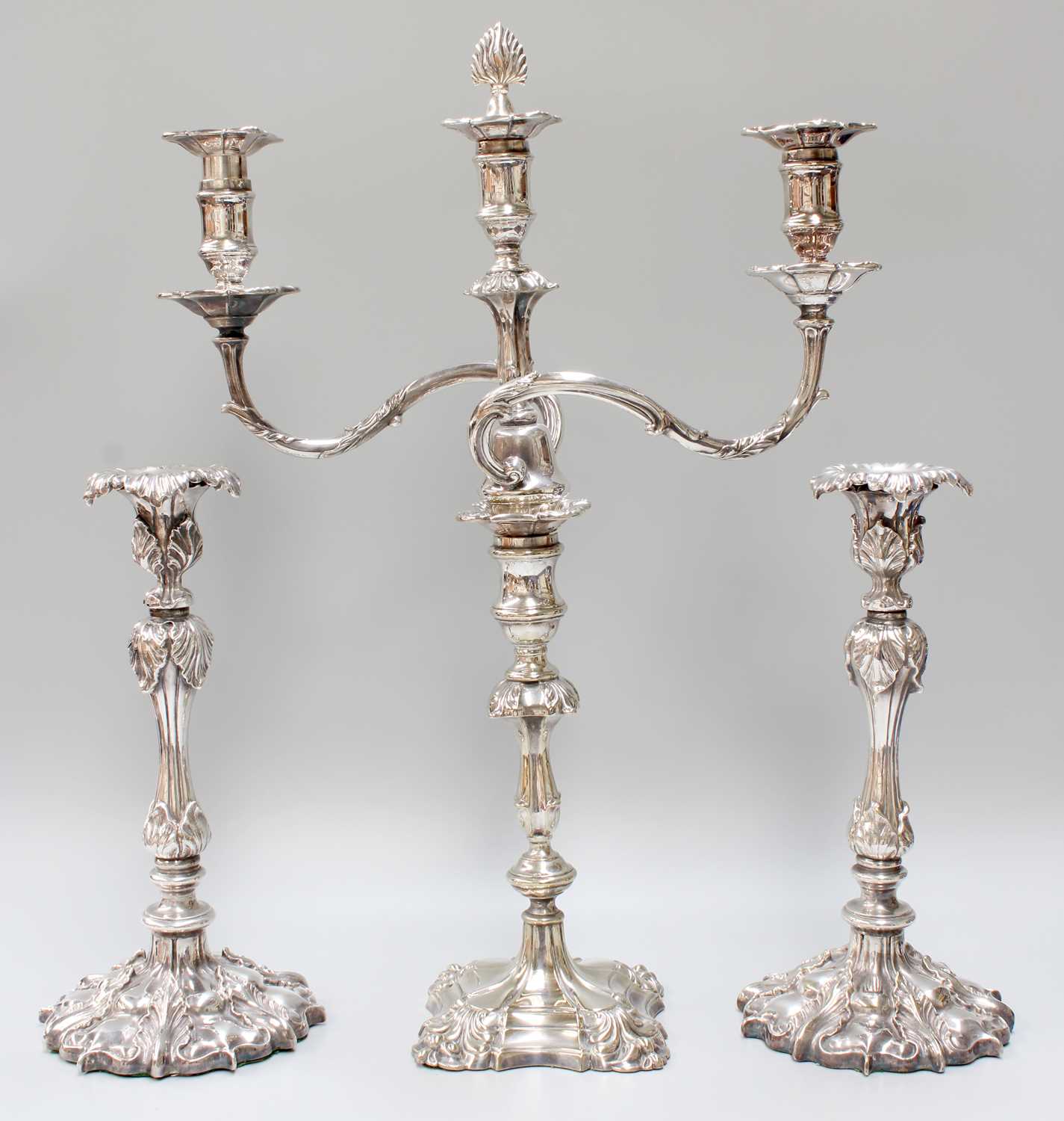 A Pair of Victorian Silver Plate Candlesticks, by Elkington and Co., Second Half 19th Century,