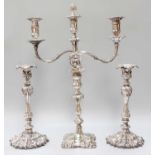 A Pair of Victorian Silver Plate Candlesticks, by Elkington and Co., Second Half 19th Century,