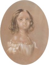 Charles Allen Duvall (1808-1872) Portrait of Annie Freeland, bust length, in a white dress Signed