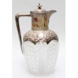 A Victorian Silver-Mounted Cut-Glass Claret-Jug, by Atkin Brothers, Sheffield, 1895, the cut-glass