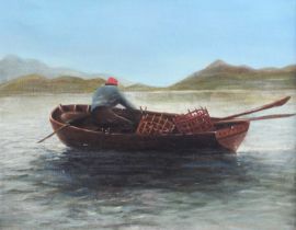 *Vickers (19th century) Fisherman hauling in the pots on his boat 'Lottie' Signed and dated 1890,