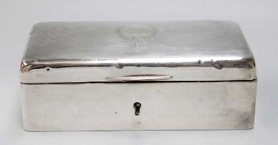 A George V Silver Jewellery-Box, by Charles S. Green and Co. Ltd., Birmingham, 1927, oblong, the