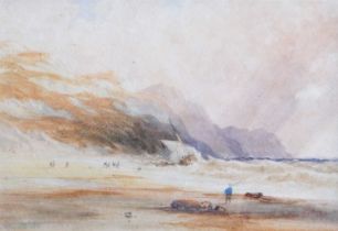 Attributed to Anthony Vandyke Copley Fielding (1787-1855) "Squally Weather" Watercolour, 16.5cm by