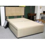 A Divan Double Bed, 137cm by 195cm by 120cm; together with a folding table and a portable