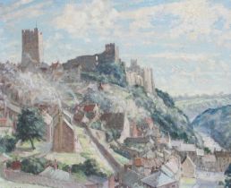 David Birch ''Lord of the Dales (Richmond Castle)'' Signed and dated 1952? oil on board, label