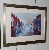 Sue Jelley (Contemporary) Street scene Signed, oil; together with a further signed work by the