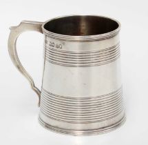 A William IV Silver Mug, Maker's Mark Worn, London, 1834, in the George III style, tapering