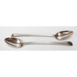 A Pair of George III Silver Basting-Spoons, by Hester Bateman, London, 1787, Old English pattern,