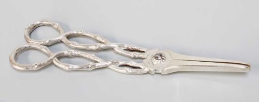 A Pair of Victorian Silver Grape-Scissors, by William Summers, London, 1886, with branch cast