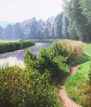 Michael James Smith (b.1976) River Chelmer near Paper Mills Loch, Essex Signed, oil on canvas,