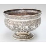 An Indian Silver Bowl, Apparently Unmarked, Late19th/Early 20th Century, circular, the sides