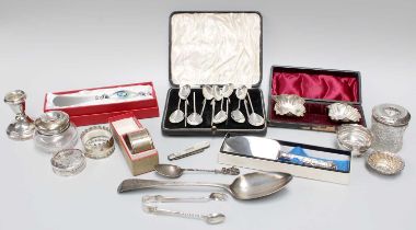 A Collection of Assorted Silver, including a George III Old English pattern table-spoon, engraved