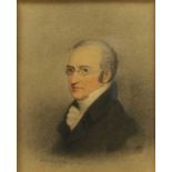 Adam Buck (1759-1833) Irish Portrait of a gentleman, bust length, wearing glasses and a dark suit