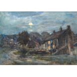 Rowland Henry Hill (1873-1952) Nocturne village scene Signed and dated 1932 (twice), watercolour,