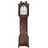 An Oak Eight Day Longcase Clock, signed Jno Kitchen, Nantwich, circa 1790, swan neck pediment,