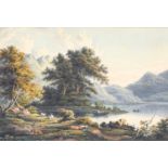 Attributed to John Glover OWS (1767-1849) View in Ullswater Watercolour, 31.5cm by 46.5cm