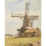 Frederick (Fred) William Mayor IS (1865-1916) Study of a Windmill Mixed media, 39cm by 31cm