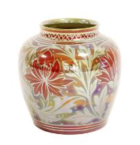 A Pilkington's Royal Lancastrian Vase, decorated by William S Mycock, painted with flowers and