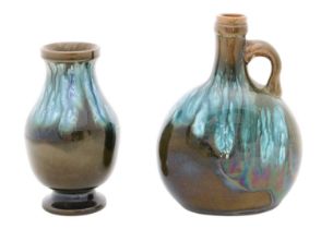 Christopher Dresser (Scottish, 1834-1904) for Linthorpe Pottery: A Jug, running brown, blue and