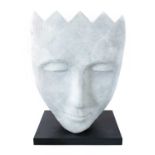 Jilly Sutton RSS (Contemporary) "Harle Queen" Signed verso, limed wood on a marble base, 55cm high