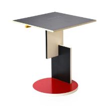 Cassina: Schroeder Table, designed by Gerrit Thomas Rietveld, lacquered in red, black, white, yellow