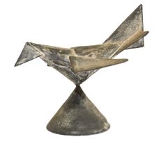 Raku Pottery Bird (20th/21st Century) origami form, impressed NH in a circle, 20.5cm long Height: