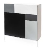 Pastoe Vision Cabinet De Stijl, black, grey and white lacquer, on four white legs, labelled