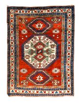 Lori Pambak Kazak Rug Central Caucasus, circa 1880, the brick red field centered by large ivory