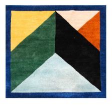Post Design Rug, Tibetan weave, abstract pattern, labelled, numbered 4/36 and dated 2011, 154cm by