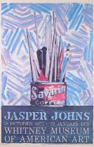 Jasper Johns (b.1930) American "Savarin Poster" (1977) Exhibition poster for the Whitney Museum of